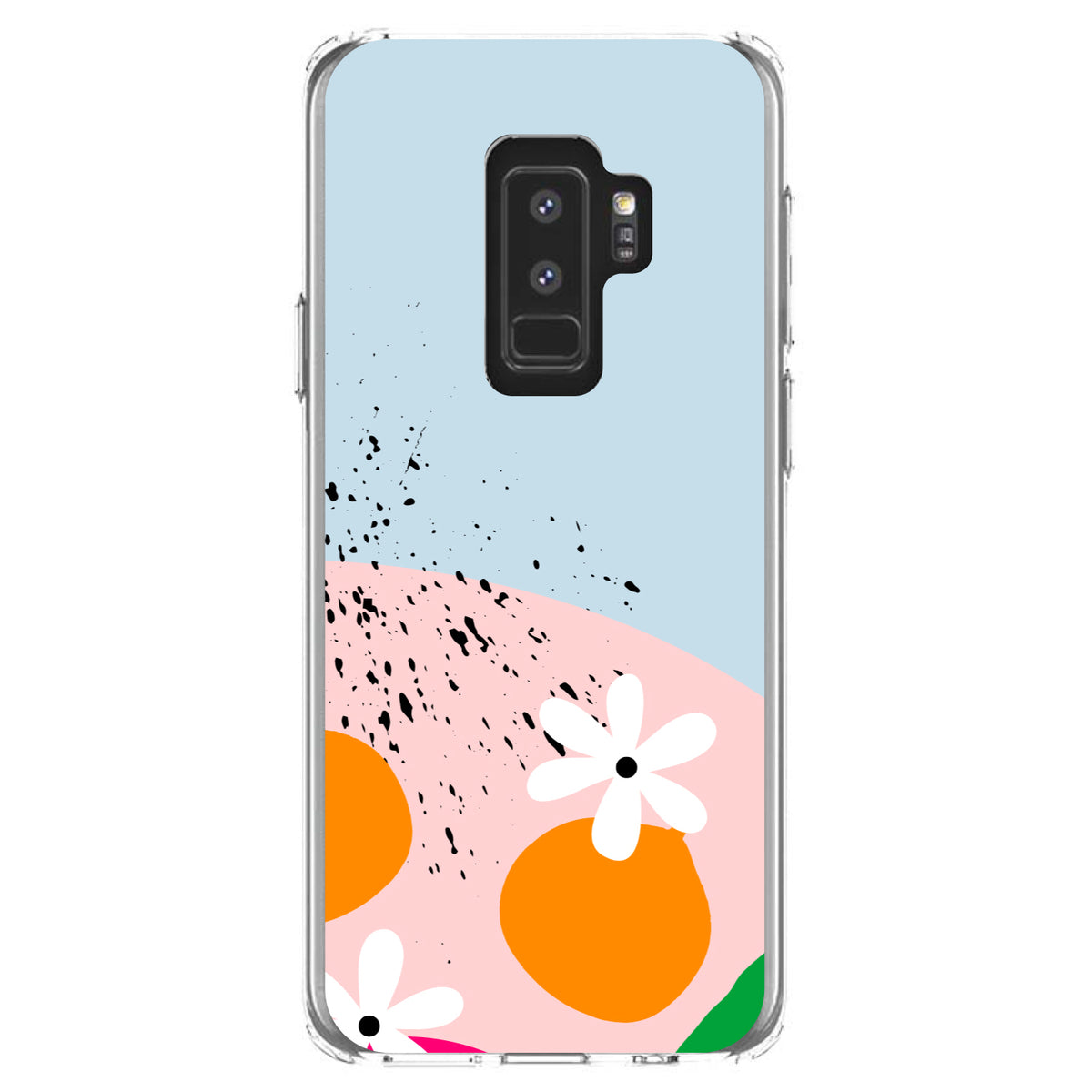 Summer Vibes Bold Flower Pink White Orange Clear Shockproof iPhone Case, view 20