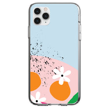 DistinctInk® Clear Shockproof Hybrid Case for Apple iPhone / Samsung Galaxy / Google Pixel - Summer Vibes Bold Flower Pink White Orange
