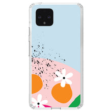DistinctInk® Clear Shockproof Hybrid Case for Apple iPhone / Samsung Galaxy / Google Pixel - Summer Vibes Bold Flower Pink White Orange