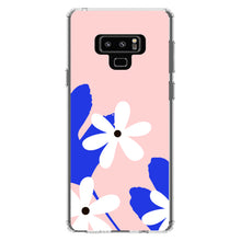 DistinctInk® Clear Shockproof Hybrid Case for Apple iPhone / Samsung Galaxy / Google Pixel - Summer Vibes Bold Flower Pink White Blue