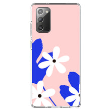 DistinctInk® Clear Shockproof Hybrid Case for Apple iPhone / Samsung Galaxy / Google Pixel - Summer Vibes Bold Flower Pink White Blue