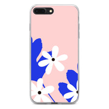 DistinctInk® Clear Shockproof Hybrid Case for Apple iPhone / Samsung Galaxy / Google Pixel - Summer Vibes Bold Flower Pink White Blue