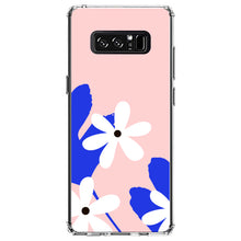 DistinctInk® Clear Shockproof Hybrid Case for Apple iPhone / Samsung Galaxy / Google Pixel - Summer Vibes Bold Flower Pink White Blue