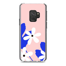 DistinctInk® Clear Shockproof Hybrid Case for Apple iPhone / Samsung Galaxy / Google Pixel - Summer Vibes Bold Flower Pink White Blue