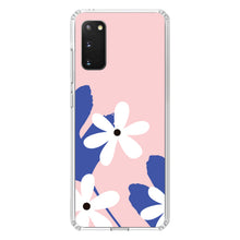 DistinctInk® Clear Shockproof Hybrid Case for Apple iPhone / Samsung Galaxy / Google Pixel - Summer Vibes Bold Flower Pink White Blue