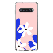 DistinctInk® Clear Shockproof Hybrid Case for Apple iPhone / Samsung Galaxy / Google Pixel - Summer Vibes Bold Flower Pink White Blue
