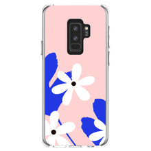 DistinctInk® Clear Shockproof Hybrid Case for Apple iPhone / Samsung Galaxy / Google Pixel - Summer Vibes Bold Flower Pink White Blue