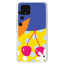 DistinctInk® Clear Shockproof Hybrid Case for Apple iPhone / Samsung Galaxy / Google Pixel - Summer Vibes Bold Flower Chery Pink Yellow