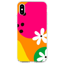 DistinctInk® Clear Shockproof Hybrid Case for Apple iPhone / Samsung Galaxy / Google Pixel - Summer Vibes Bold Flower Orange Pink Yellow