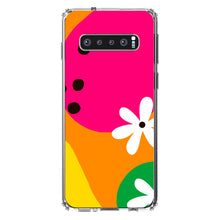 DistinctInk® Clear Shockproof Hybrid Case for Apple iPhone / Samsung Galaxy / Google Pixel - Summer Vibes Bold Flower Orange Pink Yellow