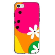 DistinctInk® Clear Shockproof Hybrid Case for Apple iPhone / Samsung Galaxy / Google Pixel - Summer Vibes Bold Flower Orange Pink Yellow