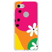 DistinctInk® Clear Shockproof Hybrid Case for Apple iPhone / Samsung Galaxy / Google Pixel - Summer Vibes Bold Flower Orange Pink Yellow