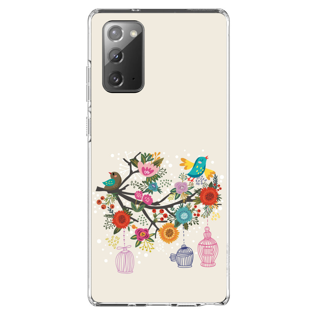 Spring Collection, Floral Birds Teal Red Clear Shockproof iPhone Case, view 7