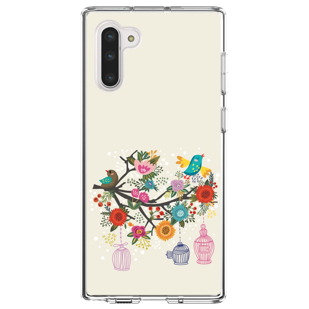 Spring Collection, Floral Birds Teal Red Clear Shockproof iPhone Case, view 9