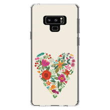 DistinctInk® Clear Shockproof Hybrid Case for Apple iPhone / Samsung Galaxy / Google Pixel - Spring Collection - Floral Heart Green Red