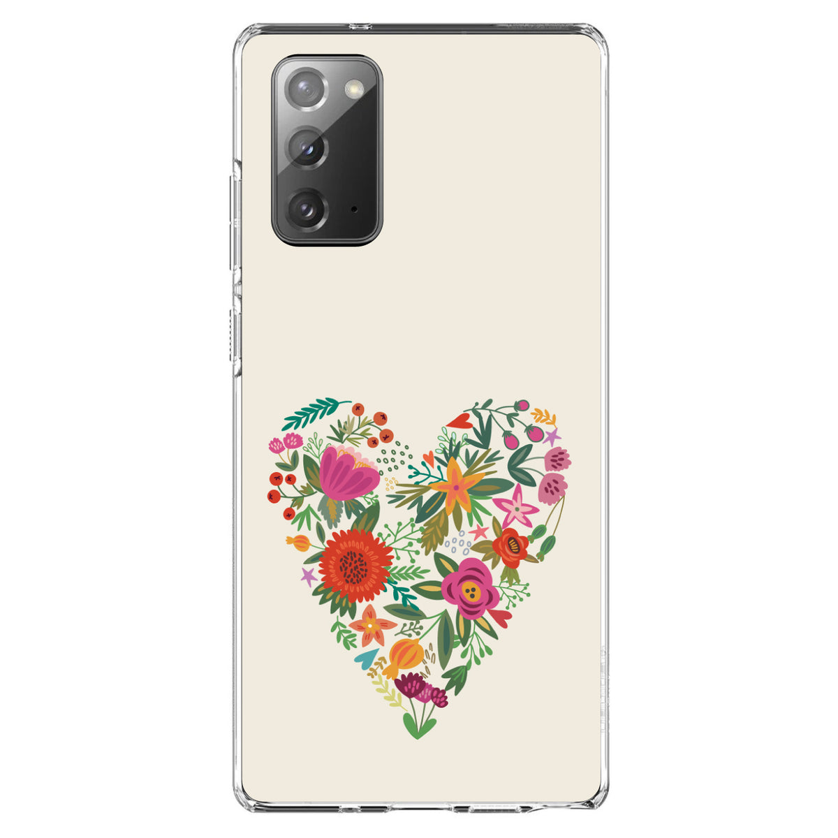 Spring Collection, Floral Heart Green Red Clear Shockproof iPhone Case, view 8