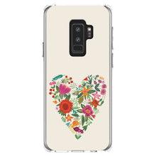 DistinctInk® Clear Shockproof Hybrid Case for Apple iPhone / Samsung Galaxy / Google Pixel - Spring Collection - Floral Heart Green Red