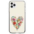 Spring Collection, Floral Heart Green Red Clear Shockproof iPhone Case