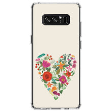 DistinctInk® Clear Shockproof Hybrid Case for Apple iPhone / Samsung Galaxy / Google Pixel - Spring Collection - Floral Heart Green Red