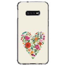 DistinctInk® Clear Shockproof Hybrid Case for Apple iPhone / Samsung Galaxy / Google Pixel - Spring Collection - Floral Heart Green Red