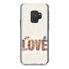 DistinctInk® Clear Shockproof Hybrid Case for Apple iPhone / Samsung Galaxy / Google Pixel - Spring Collection - Floral LOVE Birds