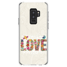 DistinctInk® Clear Shockproof Hybrid Case for Apple iPhone / Samsung Galaxy / Google Pixel - Spring Collection - Floral LOVE Birds