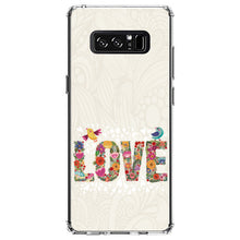 DistinctInk® Clear Shockproof Hybrid Case for Apple iPhone / Samsung Galaxy / Google Pixel - Spring Collection - Floral LOVE Birds