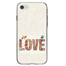 DistinctInk® Clear Shockproof Hybrid Case for Apple iPhone / Samsung Galaxy / Google Pixel - Spring Collection - Floral LOVE Birds