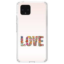 DistinctInk® Clear Shockproof Hybrid Case for Apple iPhone / Samsung Galaxy / Google Pixel - Spring Collection - Floral LOVE Flowers