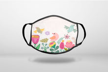 Spring Collection - Flowers and Birds - 3-Ply Reusable Soft Face Mask Covering, Unisex, Cotton Inner Layer