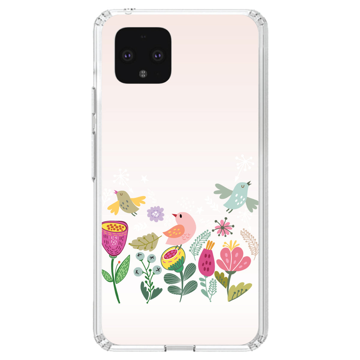 Spring Collection, Flowers and Birds Clear Shockproof iPhone Case, view 24