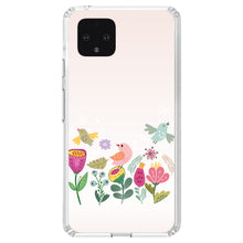 DistinctInk® Clear Shockproof Hybrid Case for Apple iPhone / Samsung Galaxy / Google Pixel - Spring Collection - Flowers and Birds