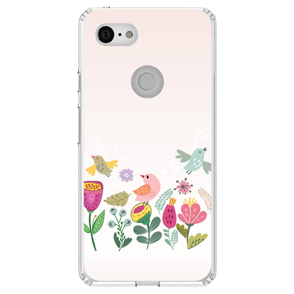Spring Collection, Flowers and Birds Clear Shockproof iPhone Case, view 22