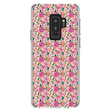 DistinctInk® Clear Shockproof Hybrid Case for Apple iPhone / Samsung Galaxy / Google Pixel - Preppy Pattern - Pink Flowers Floral