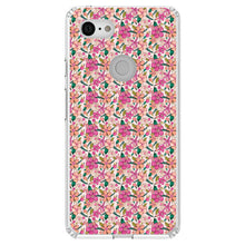 DistinctInk® Clear Shockproof Hybrid Case for Apple iPhone / Samsung Galaxy / Google Pixel - Preppy Pattern - Pink Flowers Floral