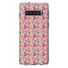 DistinctInk® Clear Shockproof Hybrid Case for Apple iPhone / Samsung Galaxy / Google Pixel - Preppy Pattern - Pink Flowers Floral