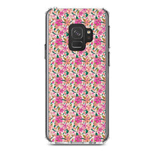 DistinctInk® Clear Shockproof Hybrid Case for Apple iPhone / Samsung Galaxy / Google Pixel - Preppy Pattern - Pink Flowers Floral