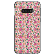 DistinctInk® Clear Shockproof Hybrid Case for Apple iPhone / Samsung Galaxy / Google Pixel - Preppy Pattern - Pink Flowers Floral