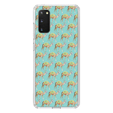 DistinctInk® Clear Shockproof Hybrid Case for Apple iPhone / Samsung Galaxy / Google Pixel - Preppy Pattern - Camels on Teal Background