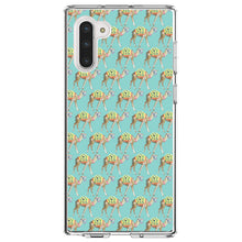 DistinctInk® Clear Shockproof Hybrid Case for Apple iPhone / Samsung Galaxy / Google Pixel - Preppy Pattern - Camels on Teal Background
