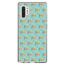 DistinctInk® Clear Shockproof Hybrid Case for Apple iPhone / Samsung Galaxy / Google Pixel - Preppy Pattern - Camels on Teal Background