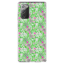 DistinctInk® Clear Shockproof Hybrid Case for Apple iPhone / Samsung Galaxy / Google Pixel - Preppy Pattern - Pink & Green Flowers Floral