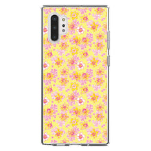 DistinctInk® Clear Shockproof Hybrid Case for Apple iPhone / Samsung Galaxy / Google Pixel - Preppy Pattern - Pink Yellow White Flowers Floral