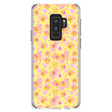 DistinctInk® Clear Shockproof Hybrid Case for Apple iPhone / Samsung Galaxy / Google Pixel - Preppy Pattern - Pink Yellow White Flowers Floral