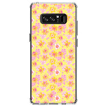 DistinctInk® Clear Shockproof Hybrid Case for Apple iPhone / Samsung Galaxy / Google Pixel - Preppy Pattern - Pink Yellow White Flowers Floral