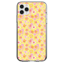 DistinctInk® Clear Shockproof Hybrid Case for Apple iPhone / Samsung Galaxy / Google Pixel - Preppy Pattern - Pink Yellow White Flowers Floral