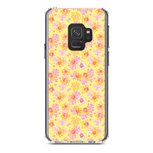 DistinctInk® Clear Shockproof Hybrid Case for Apple iPhone / Samsung Galaxy / Google Pixel - Preppy Pattern - Pink Yellow White Flowers Floral