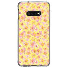 DistinctInk® Clear Shockproof Hybrid Case for Apple iPhone / Samsung Galaxy / Google Pixel - Preppy Pattern - Pink Yellow White Flowers Floral