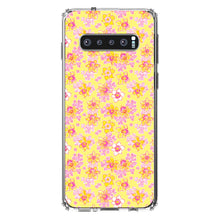 DistinctInk® Clear Shockproof Hybrid Case for Apple iPhone / Samsung Galaxy / Google Pixel - Preppy Pattern - Pink Yellow White Flowers Floral