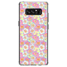 DistinctInk® Clear Shockproof Hybrid Case for Apple iPhone / Samsung Galaxy / Google Pixel - Preppy Pattern - Yellow White Pink Flowers Floral